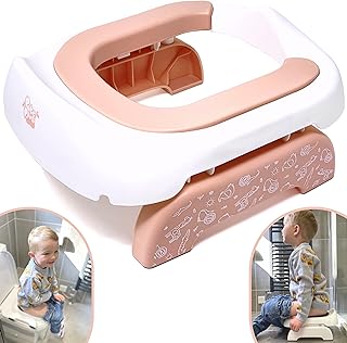 Pote Plus Travel Potty Soft PU Cushioned Travel Potty for Toddlers. Includes 5 Disposable Potty Liners. Part of The Award-Winning Pote Plus Range. Portable Potty for Toddlers (Pink Safari)