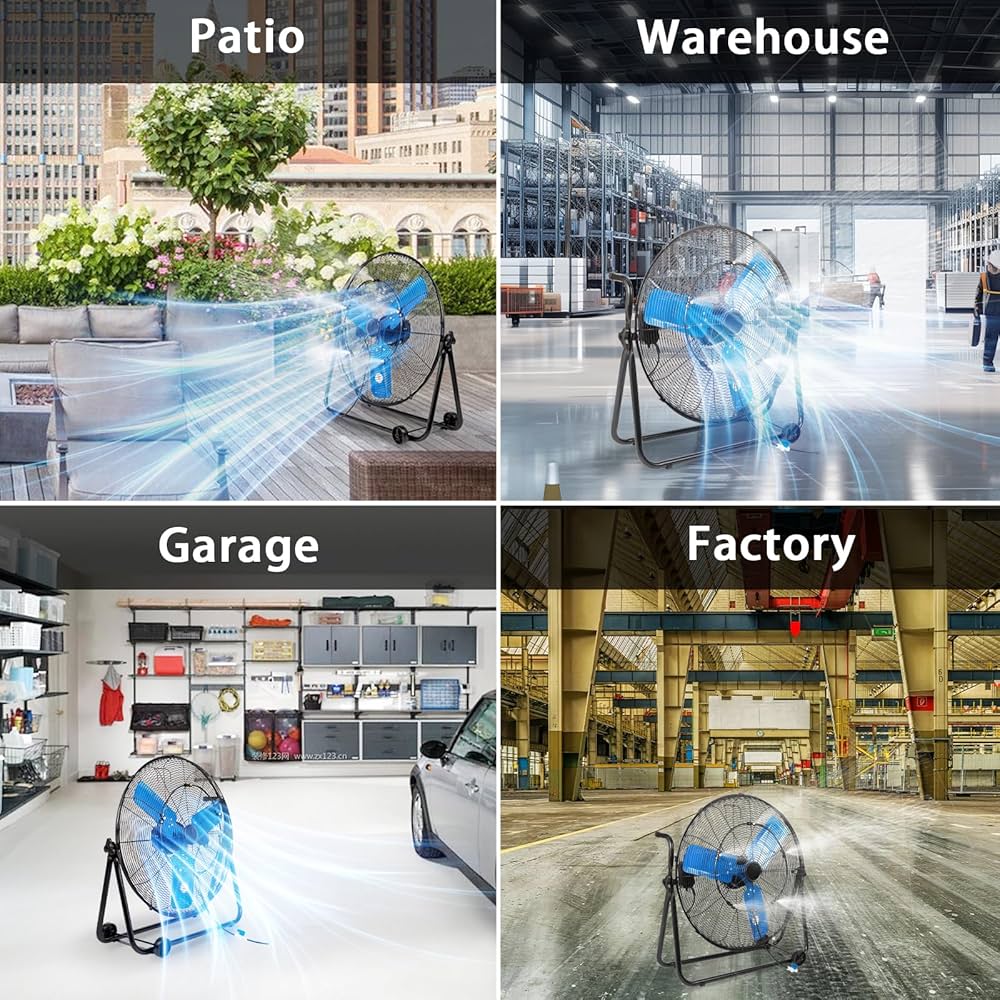 ✾ EU37/24cm Amazon.com: 24 Inch Industrial Floor Fan High Velocity 8500