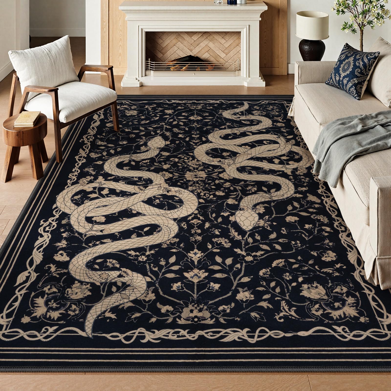 Amazon.com: LIVEBOX 5x7 Washable Area Rug - Snake Rug for Living