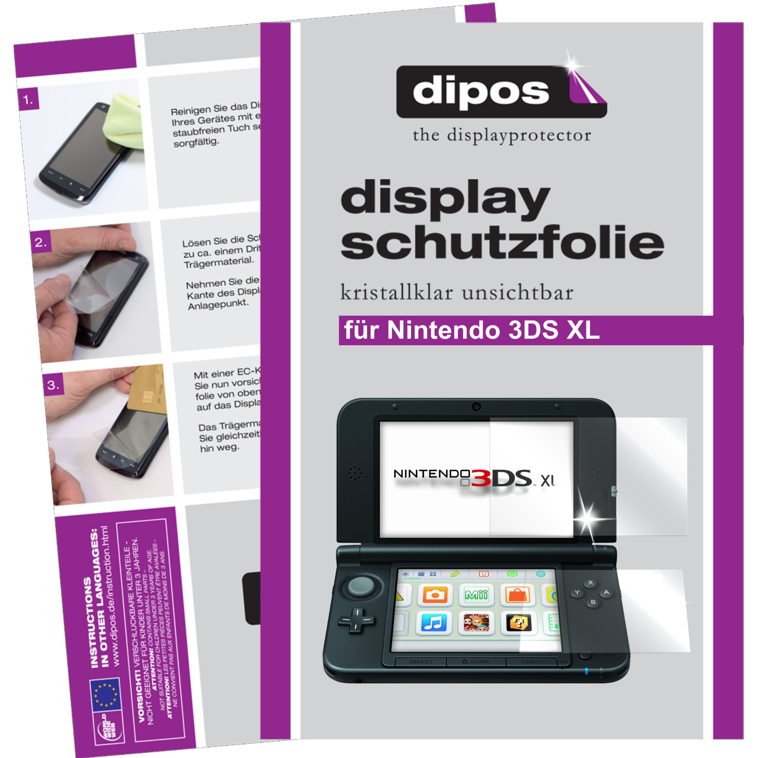 dipos I 4 x folia ochronna przezroczysta kompatybilna z Nintendo 3Ds XL folia ochronna na wyświetlacz
