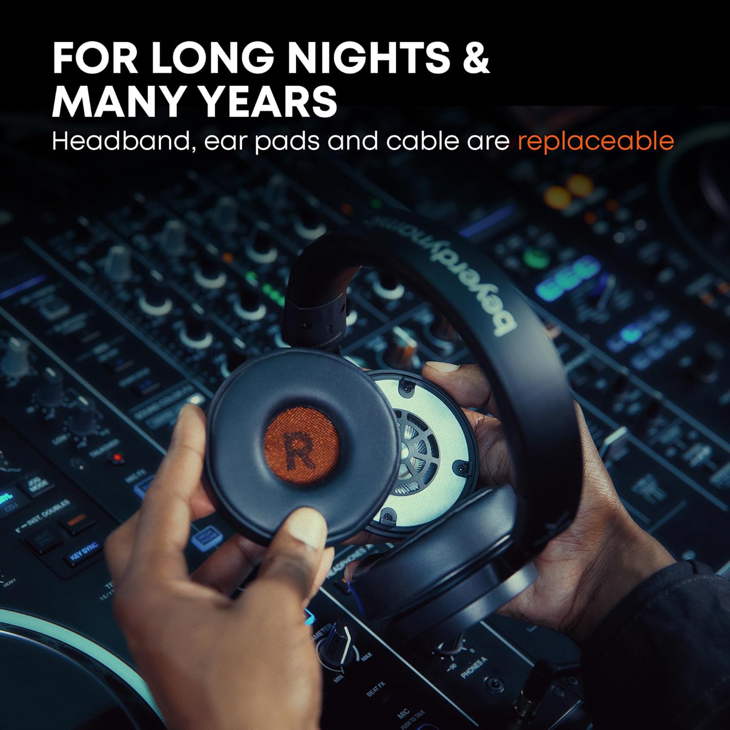 beyerdynamic DJ 300 PRO X Professional DJ Headphones 2-in-1 On-Ear & Over-Ear Ear Cups Included. 45mm Driver, Foldable, Detachable 4.9 Ft Cable, 1/8" Jack w 1/4" Adapter, Black