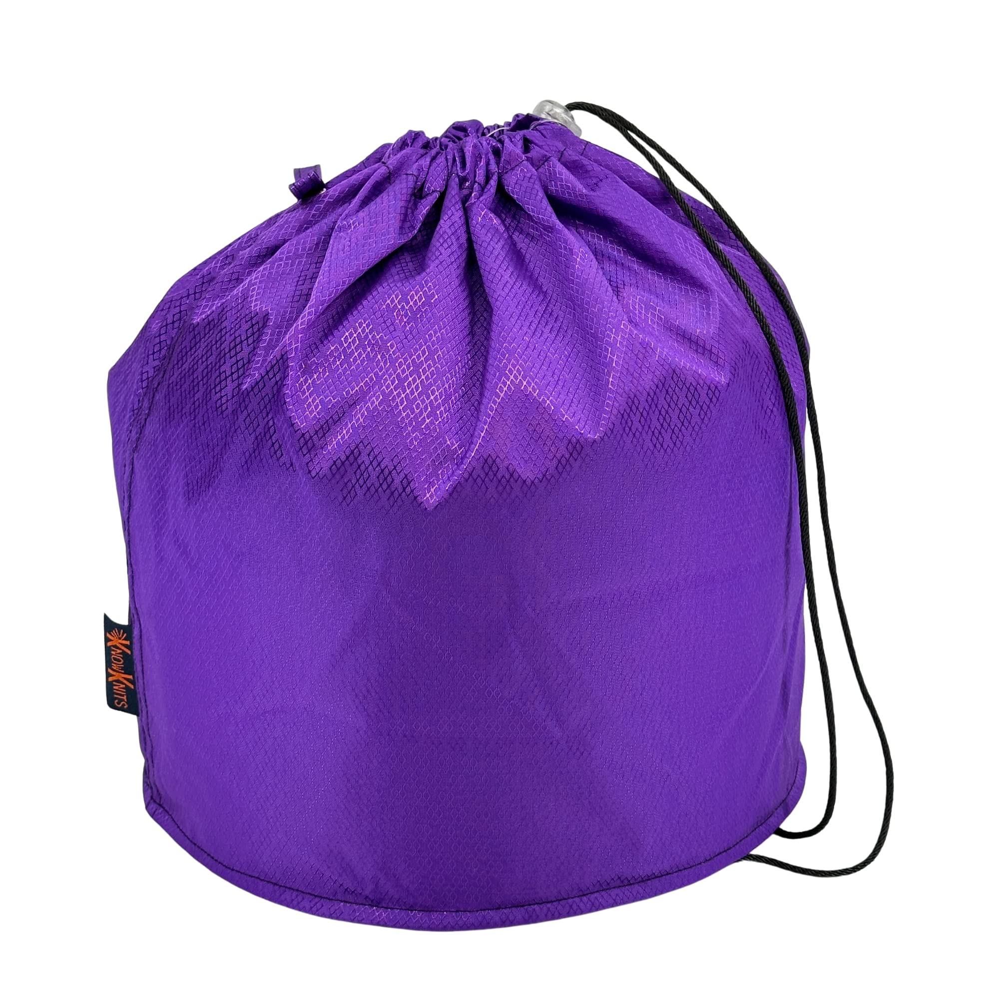 KnowKnitsPurple Rain Jewel Color GoKnit Pouch Knitting Project Bag with Loop & Drawstring (Large)