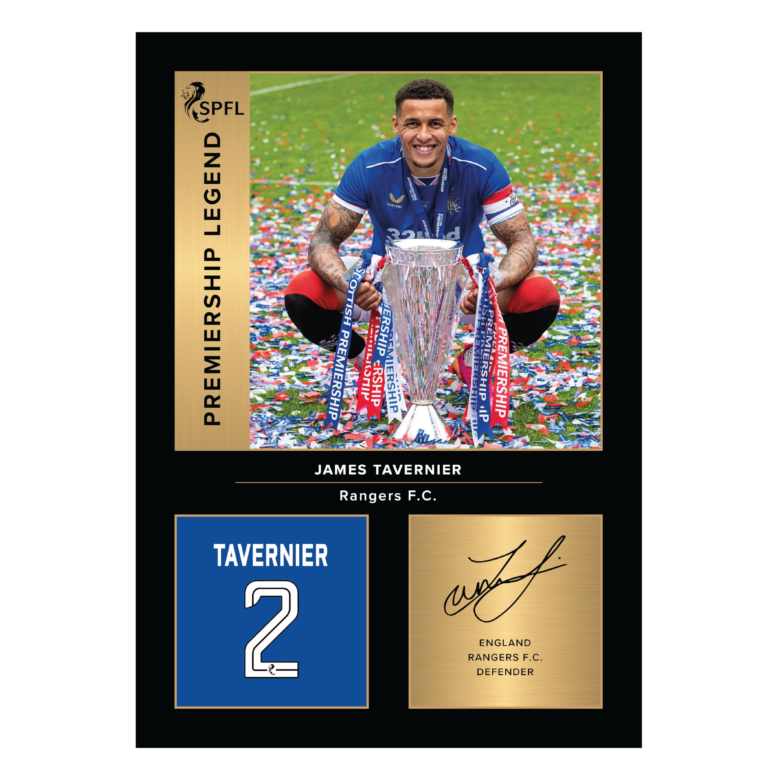 Icons Wall Art - Stampa Fotografica A4 Di James Tavernier (Rangers) Con Firma Riprodotta - Senza Cornice
