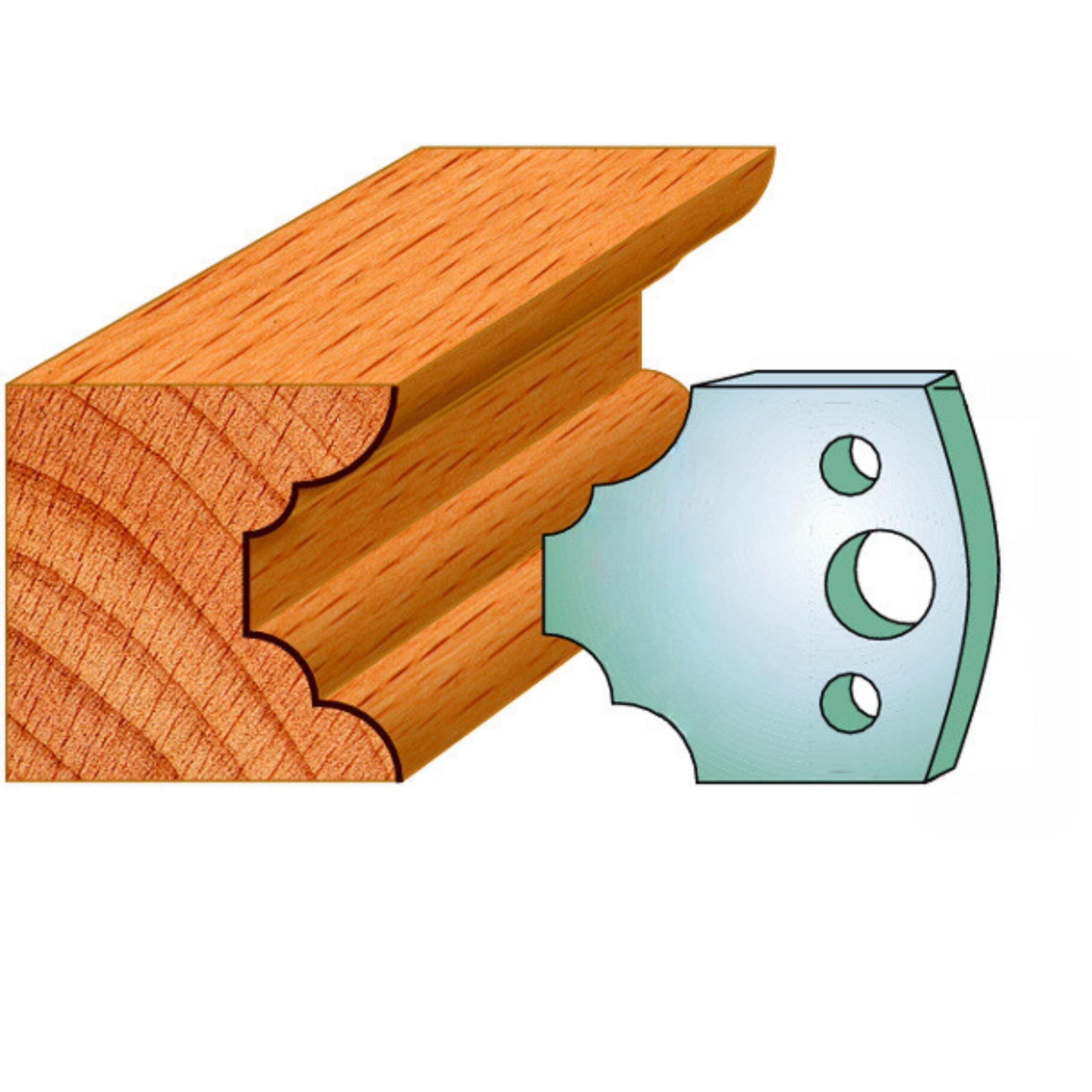 40mm Euro Spindle Moulder Cutters - Profile 022 Limiters Only Pack of 2 Made by Xcalibur Tooling — image 1