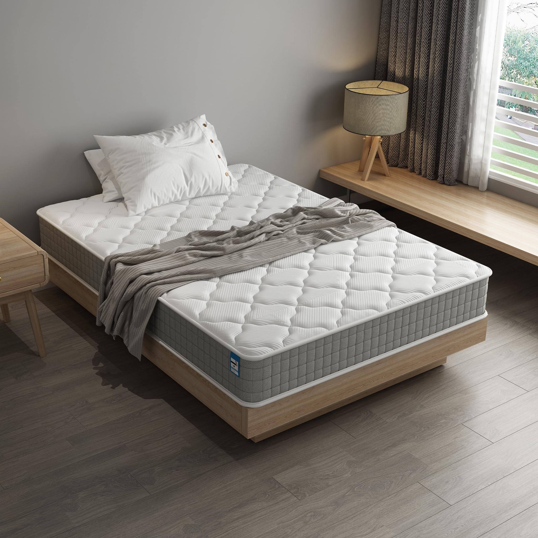 TEENO Materasso 120x190 cm, Alto 25 cm, Doppia Faccia, Materasso piazza e mezza ergonomico a 7 zone di media rigidità 120 x 190, Sollievo Pressione e Traspirante, Ipoallergenico e Antiacaro