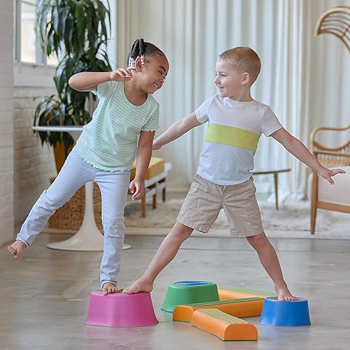 Miniatura 3 de edxeducation-63093 - Step-A-Trail - Troncos y tocones - Carrera de obstáculos de 6 piezas para niños - Coordinación de construcción - Juego físico e