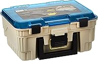 Plano 1349-00 Magnum Two-Tray Tackle Box with Adjustable Compartments & Spinnerbait Racks - Sandstone/Blue