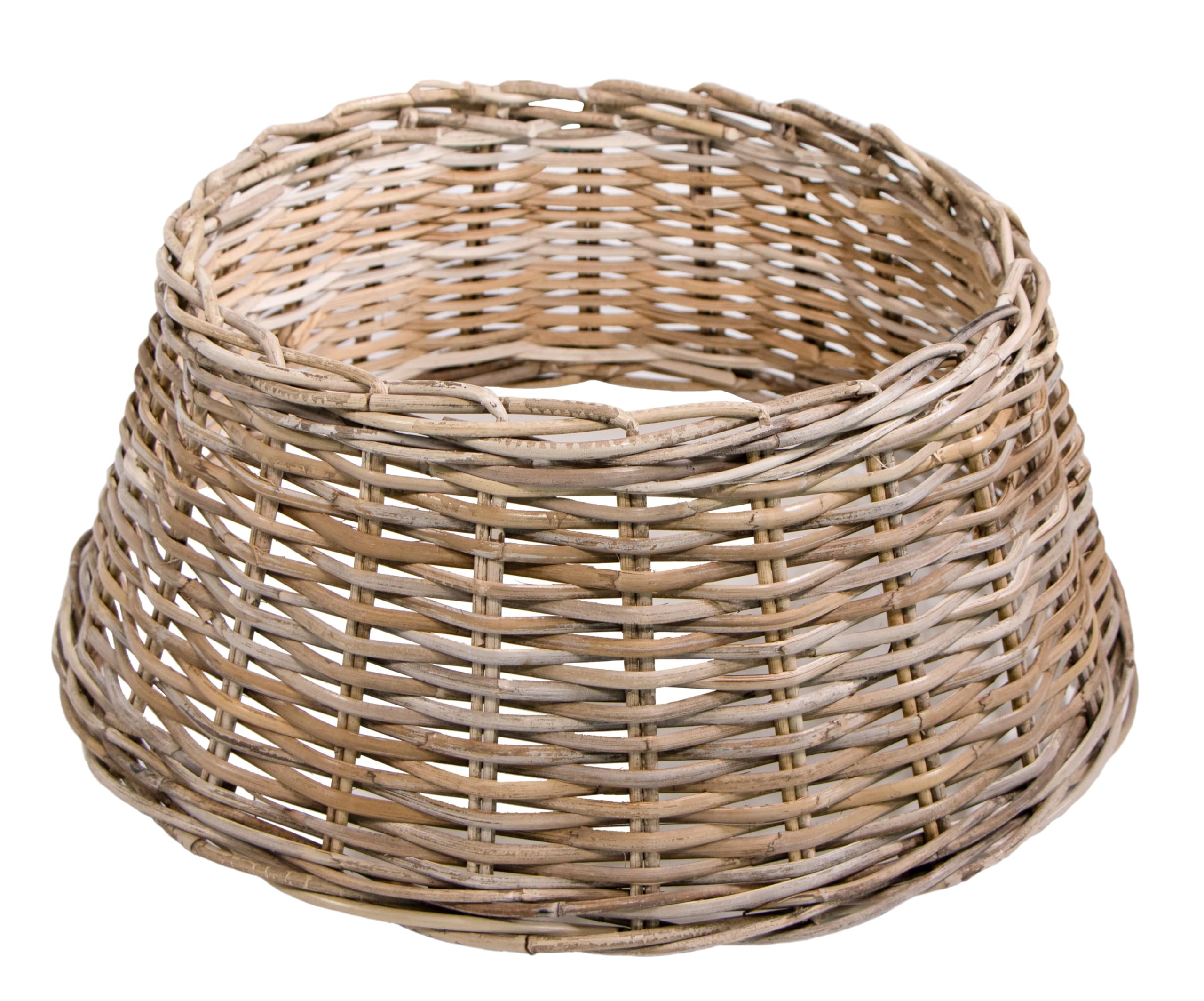 Anneau de sapin de Noël en rotin gris/marron 60 x 26 cm jupe fabriquée à la main tresse naturelle