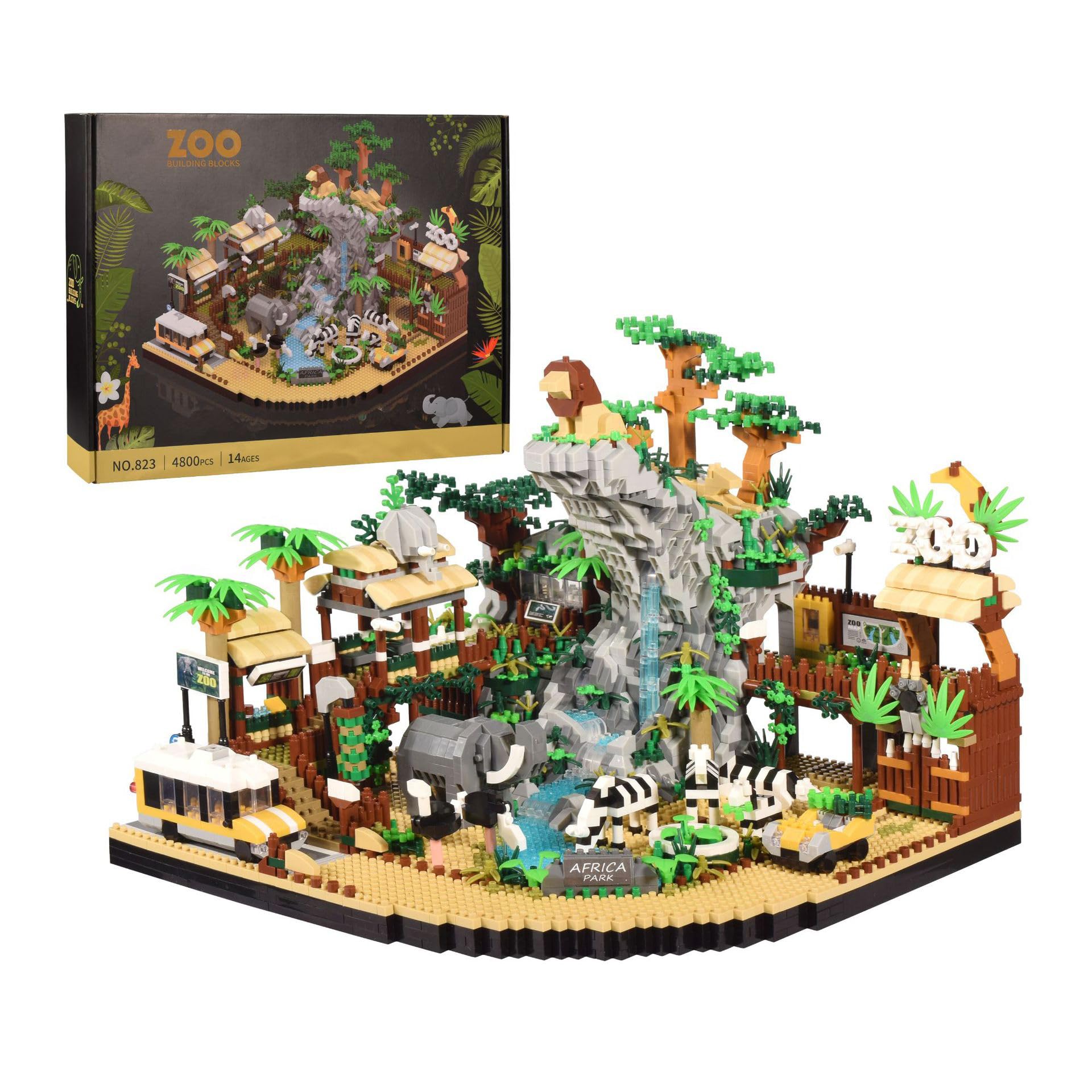 Minxtech Zoo Architektur Mini Baustein Bausatz, 4800 Teile Zoo Klemmbausteine Haus Modell, Micro Konstruktionsspielzeug Nicht Kompatibel mit Großen Marken