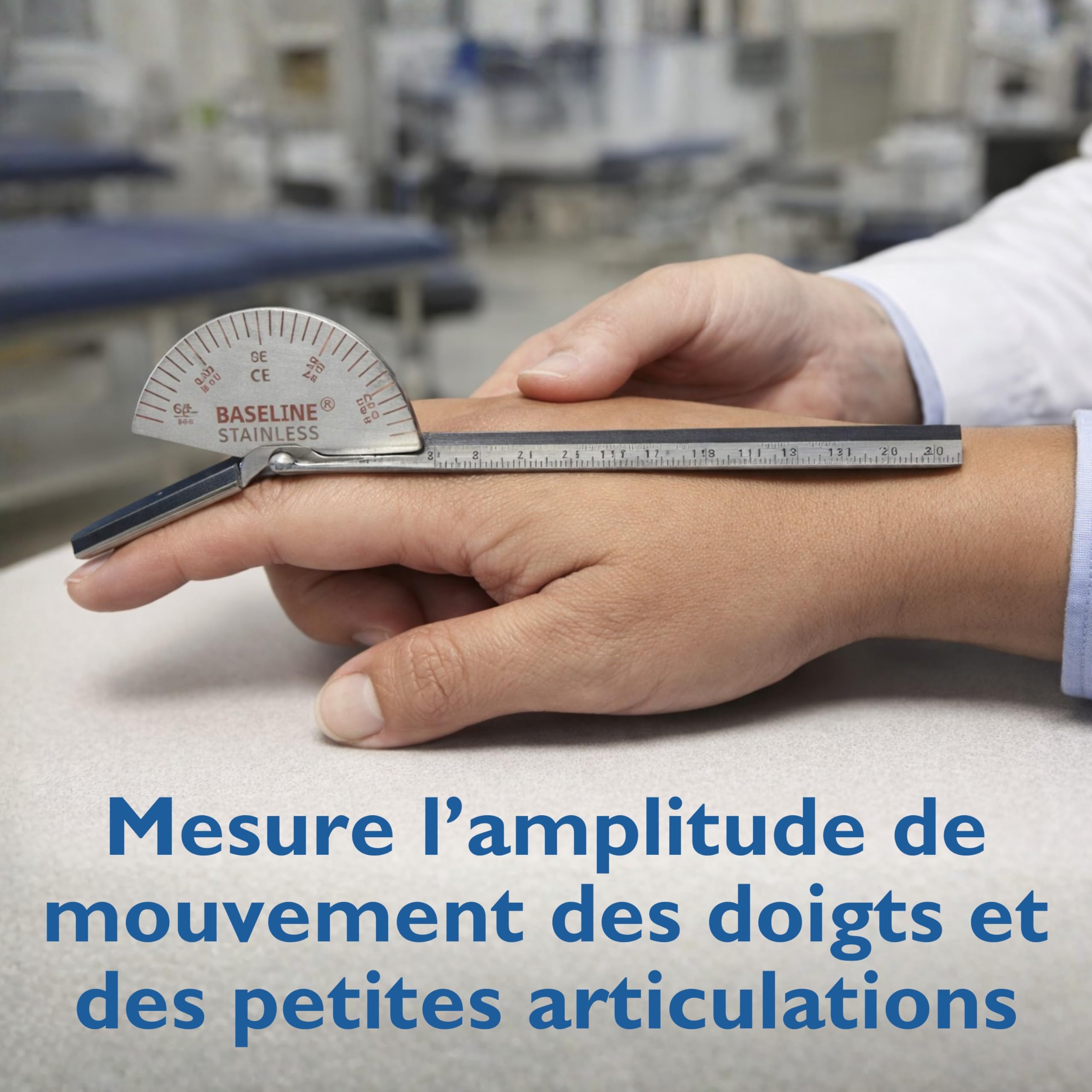 Baseline , Goniomètre 15 cm de Doigt/Orteil, acier inoxydable, mesure en centimetres, cadre à 2 échelles