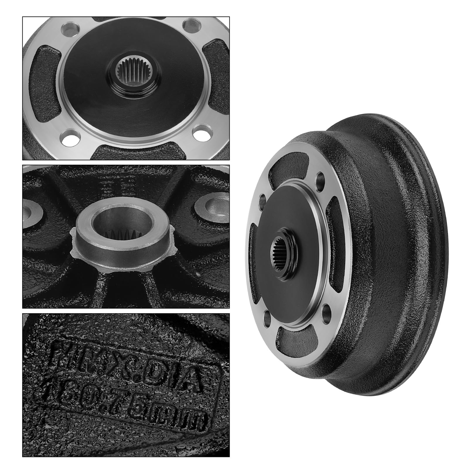 2PCS Rear Brake Drum & Shoe Kit For Kawasaki Mule 2001-2024 – Includes Drums, Seals & Shoes