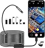 1920P Snake Inspection Borescope, Pancellent Type C Endoscope, Scope Camera with 8 LED Lights for Android and iOS Smartphone, iPhone, iPad, Samsung (16.5 FT/5M)
