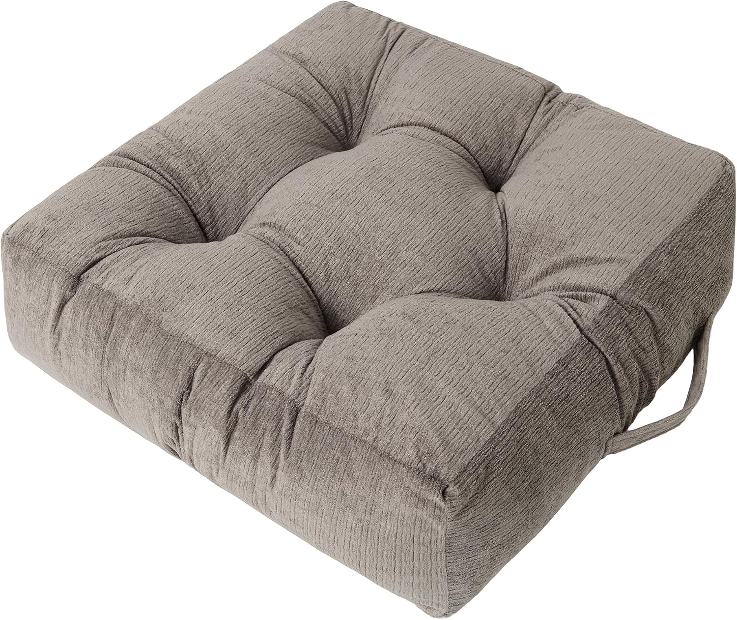 Floor Pillow Cushion for Adults Sitting | Large Meditation Cushion Pillow with Handle for Tatami Living Room or Yoga (1, Round, Light Army Green, 22 x 22 x 6 inches)