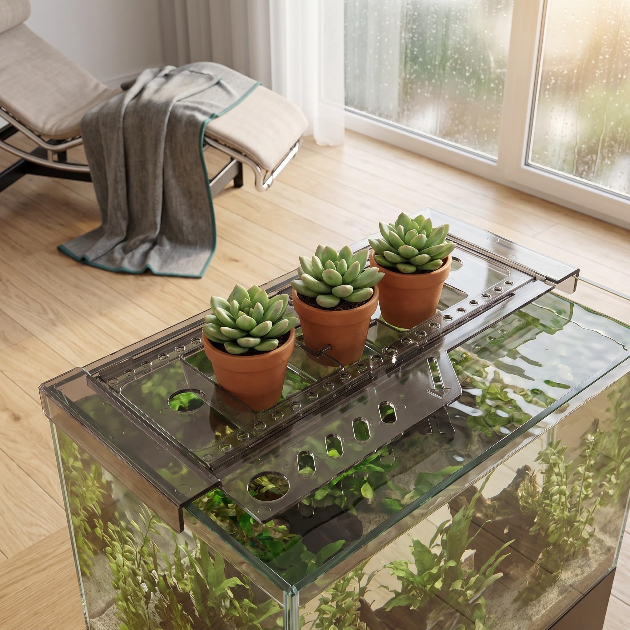 ibasenice Soporte telescópico para plantas hidropónicas de acuario de