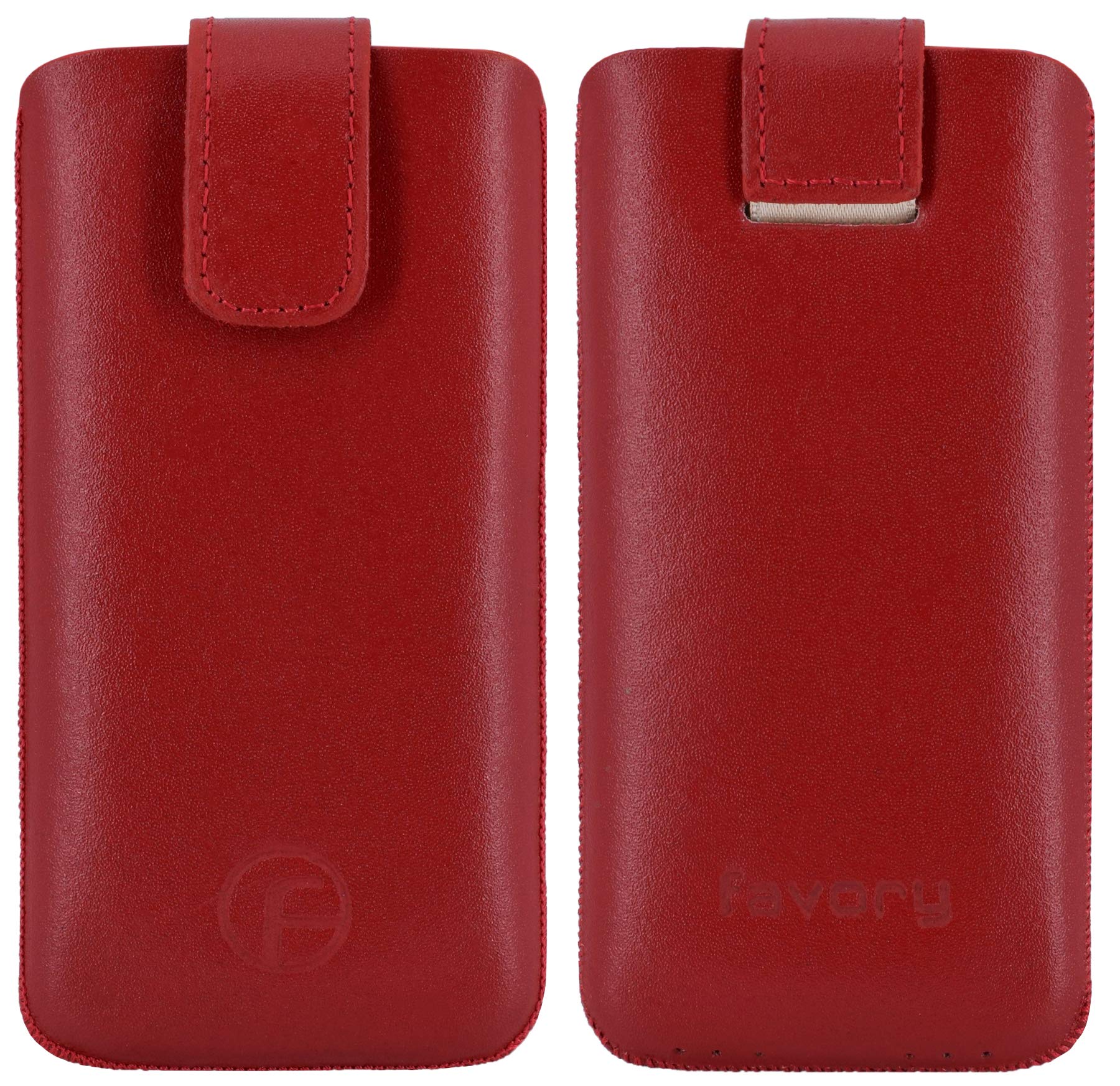 Favory Original Etui Tasche für Artfone CS182 Leder Etui Handytasche Ledertasche Schutzhülle Case Hülle Lasche mit Rückzugfunktion* in rot