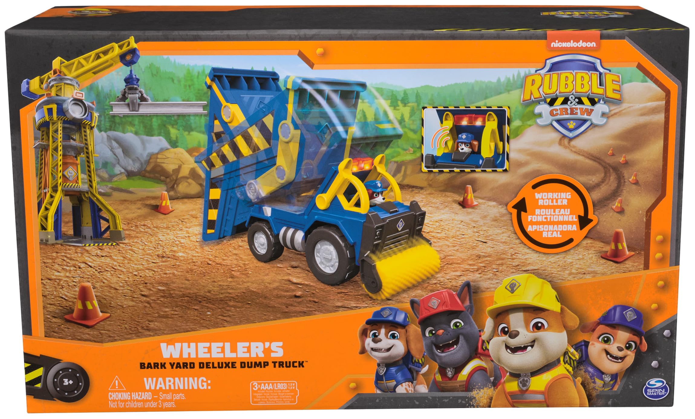Rubble and Crew, Bark Yard Deluxe Dump Truck Construction Vehicle with Lights, Sounds and Wheeler Action Figure, Kids Toys for Boys and Girls Aged 3 and up - Image 2