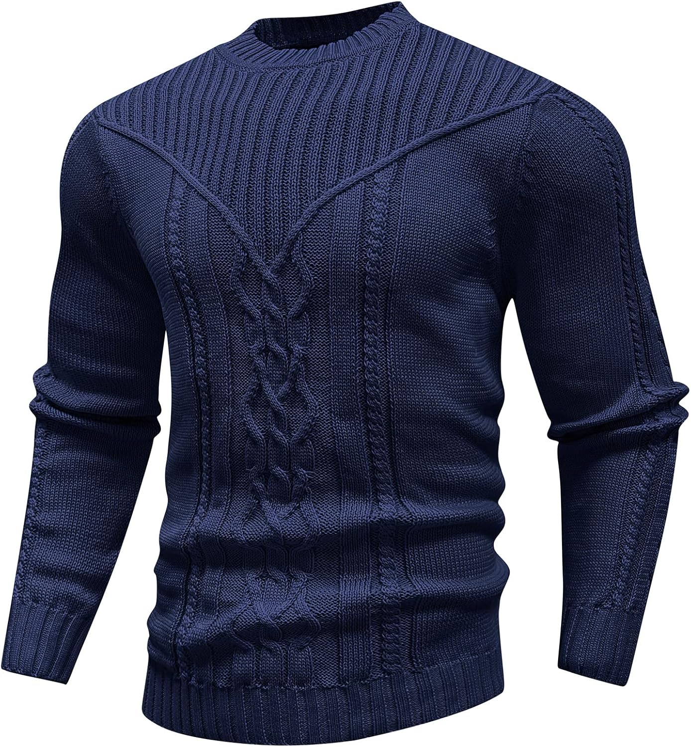 Men's Pullover Long Sleeve Crewneck Knitted Sweater