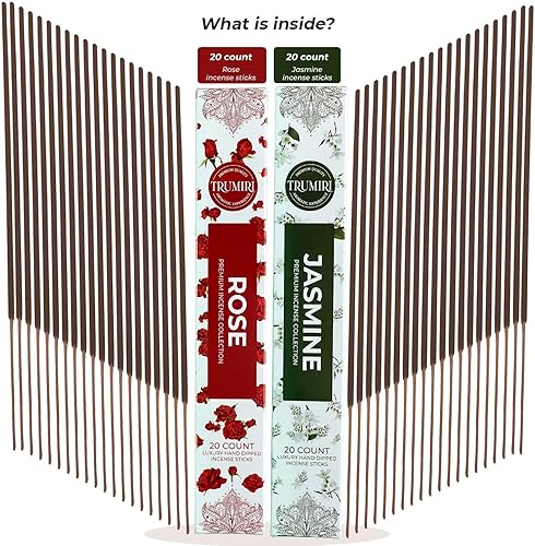 Vista 58 de Trumiri Incense Sticks - Combo Pack of 40 Insence-Sticks - 20 Rose + 20 Lavender - Insenses - Insents - Incents - Inscense - Incence - Incienso