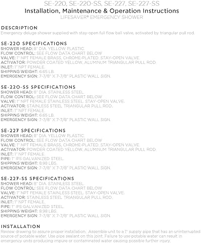 Vista 5 de Speakman SE-227 Lifesaver Ducha de emergencia horizontal de suministro para lugares de trabajo peligrosos, amarillo/verde
