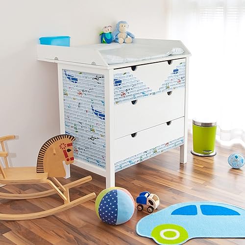 Miniatura 5 de Beaustile - Adhesivos decorativos para azulejos autoadhesivos, lámina ignífuga para loseta en muro (5.28 x 14.8 pulgadas) (2, mundo marino)