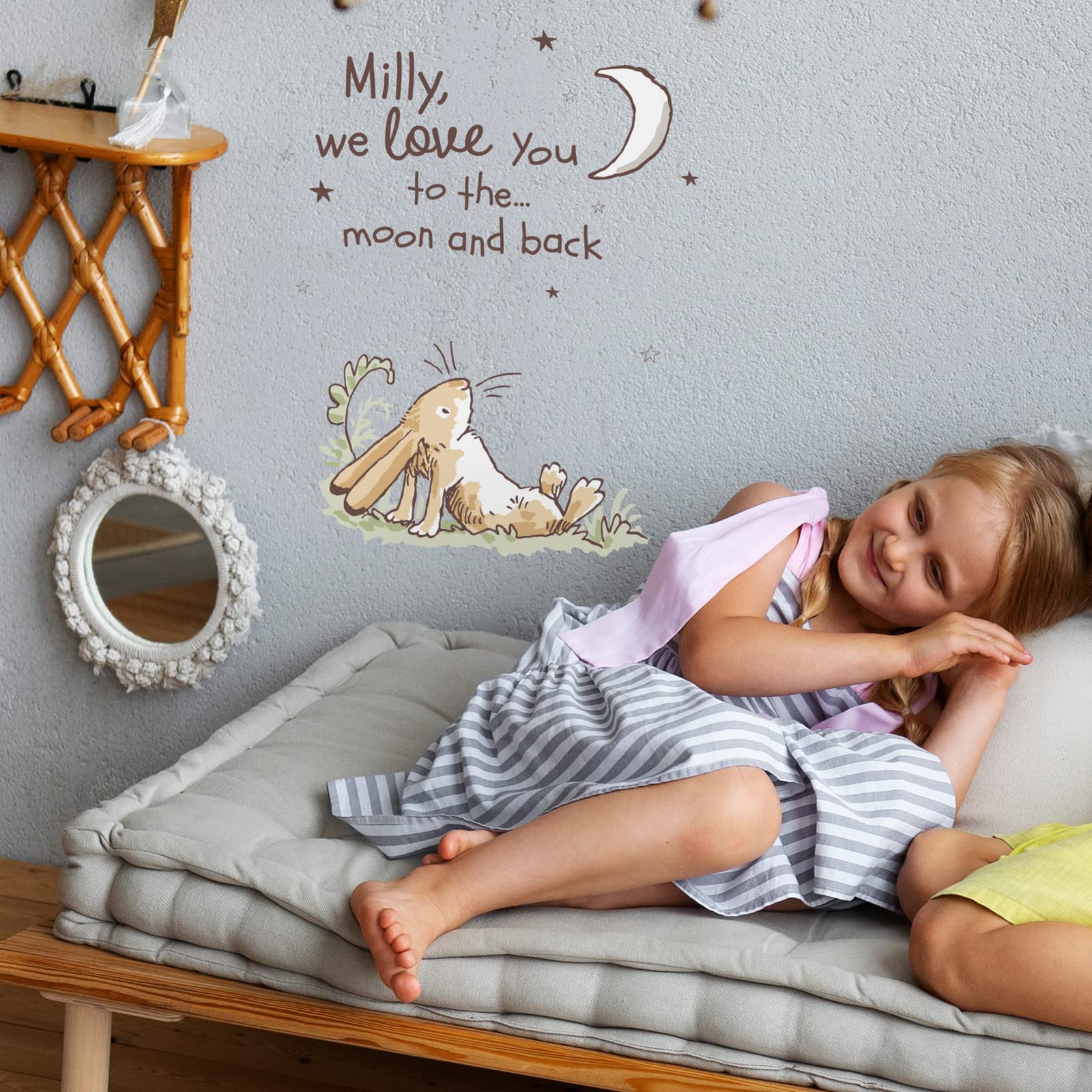 Stickerscape Guess How Much I Love You Wall Stickers (Personalised We Love You - Regular) | Nursery Wall Decor | Woodland Theme | Easy to Apply, Cleanly Removable