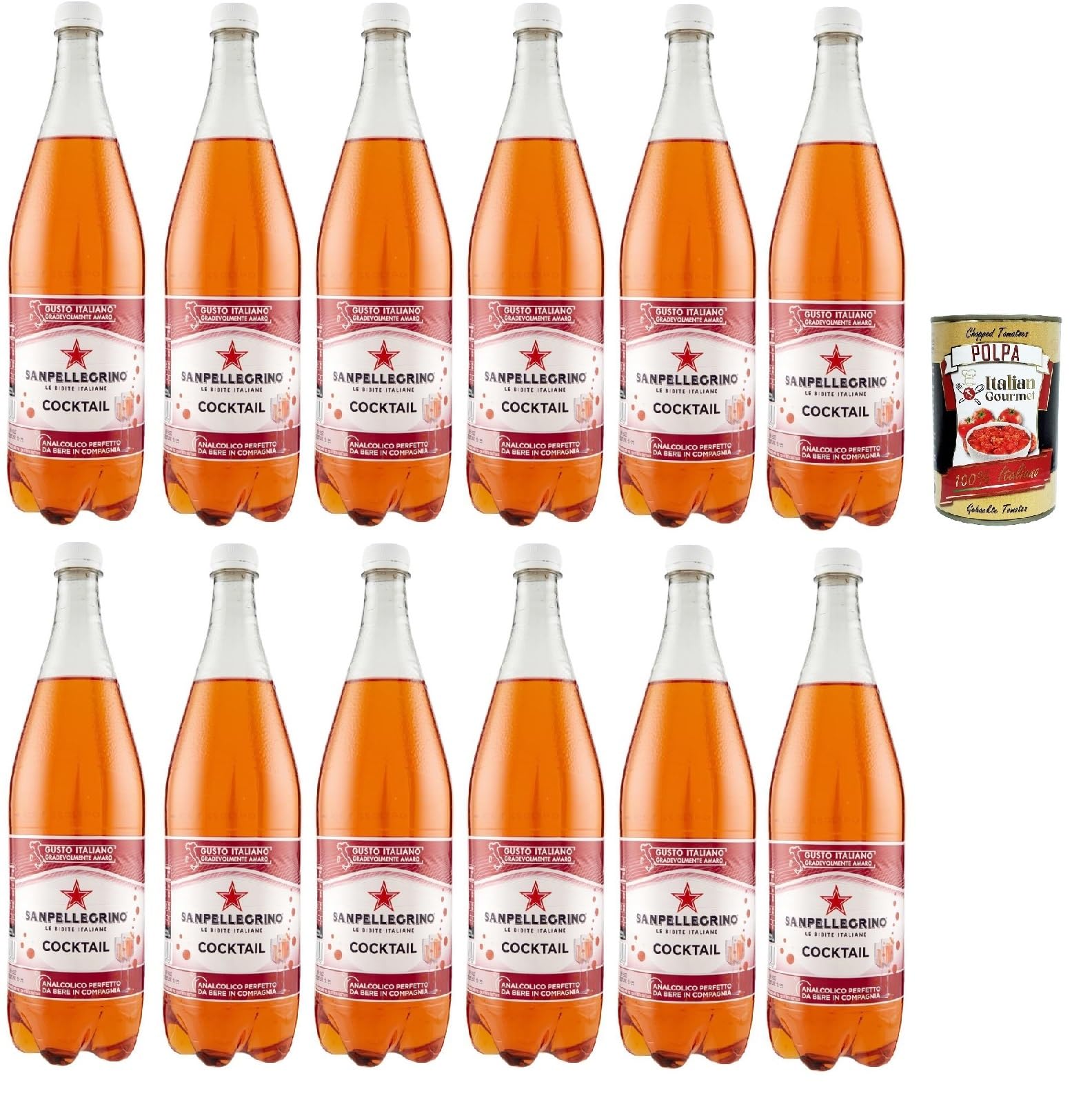 Cocktail Ingwer Bitter Aperitivo PET 1,2 l italienisches Softdrink 12 Stück + Italian Gourmet polpa 400g