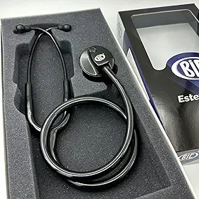 Estetoscópio Adulto Unisson Standard Preto BIC ES1130 - Ideal para Estudantes Enfermagem e Veterinária