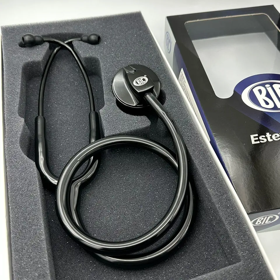 Estetoscópio Adulto Unisson Standard Preto BIC ES1130 - Ideal para Estudantes Enfermagem e Veterinária