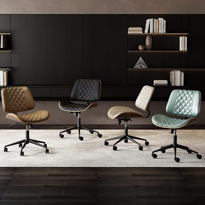 Silla de Oficina Sin Brazos Giratoria Ergonómica Altura Ajus miniatura 7