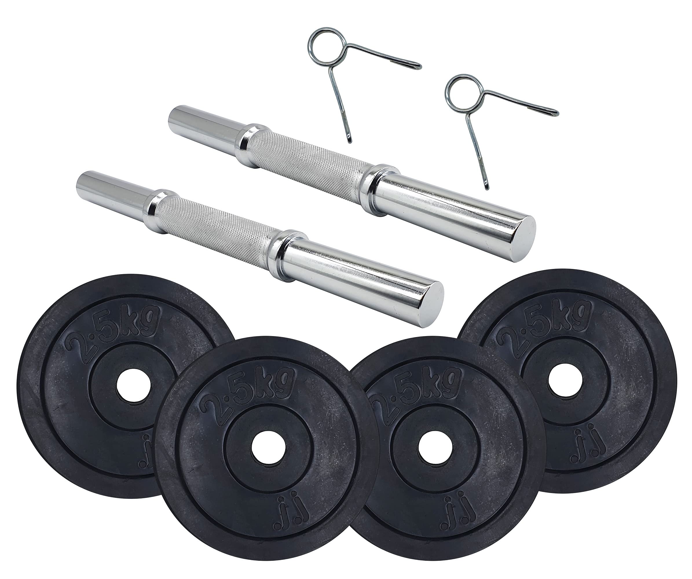 JJ Jonex Dumbbells, Rubber Dumbbells Set, 10Kg Rubber Dumbbell Plates with 28mm 1 Pair Steel Dumbbell Rods with Spring Locks (B094NXMBTM) Amazon Price History, Amazon Price Tracker