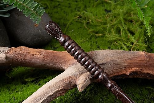 Miniatura 47 de Varita mágica doble para mago, varita mágica de madera real, varita mágica coleccionable (S9)