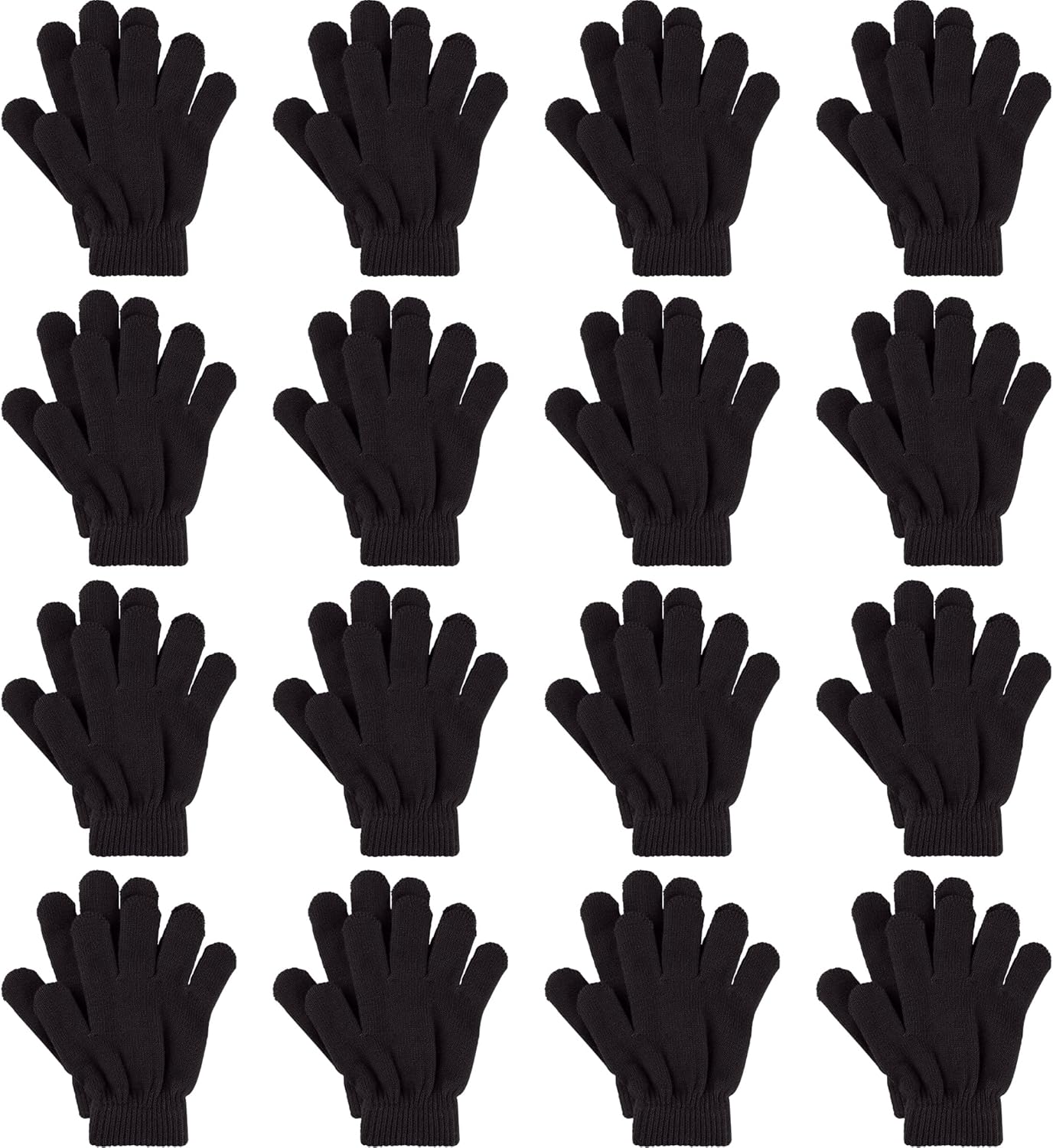 Glooarm 16 Pairs Kids Gloves Winter Boys or Girls Children's Warm Knit Magic Gloves Bulk for Winter Supplies