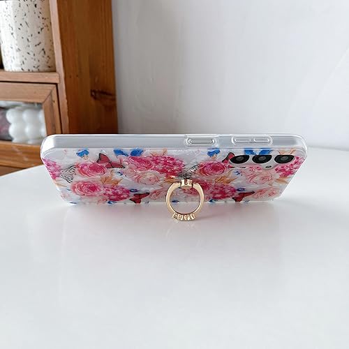 Miniatura 2 de Jmltech Funda para Samsung Galaxy A14 5G con soporte de anillo con soporte de soporte, linda funda híbrida ultra fina de silicona con parte trasera