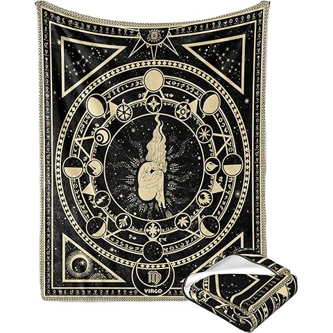 Virgo Zodiac Blanket, Virgo Zodiac Gifts for Women Moon Constellation Astrology Witchy Throw Blanket 60