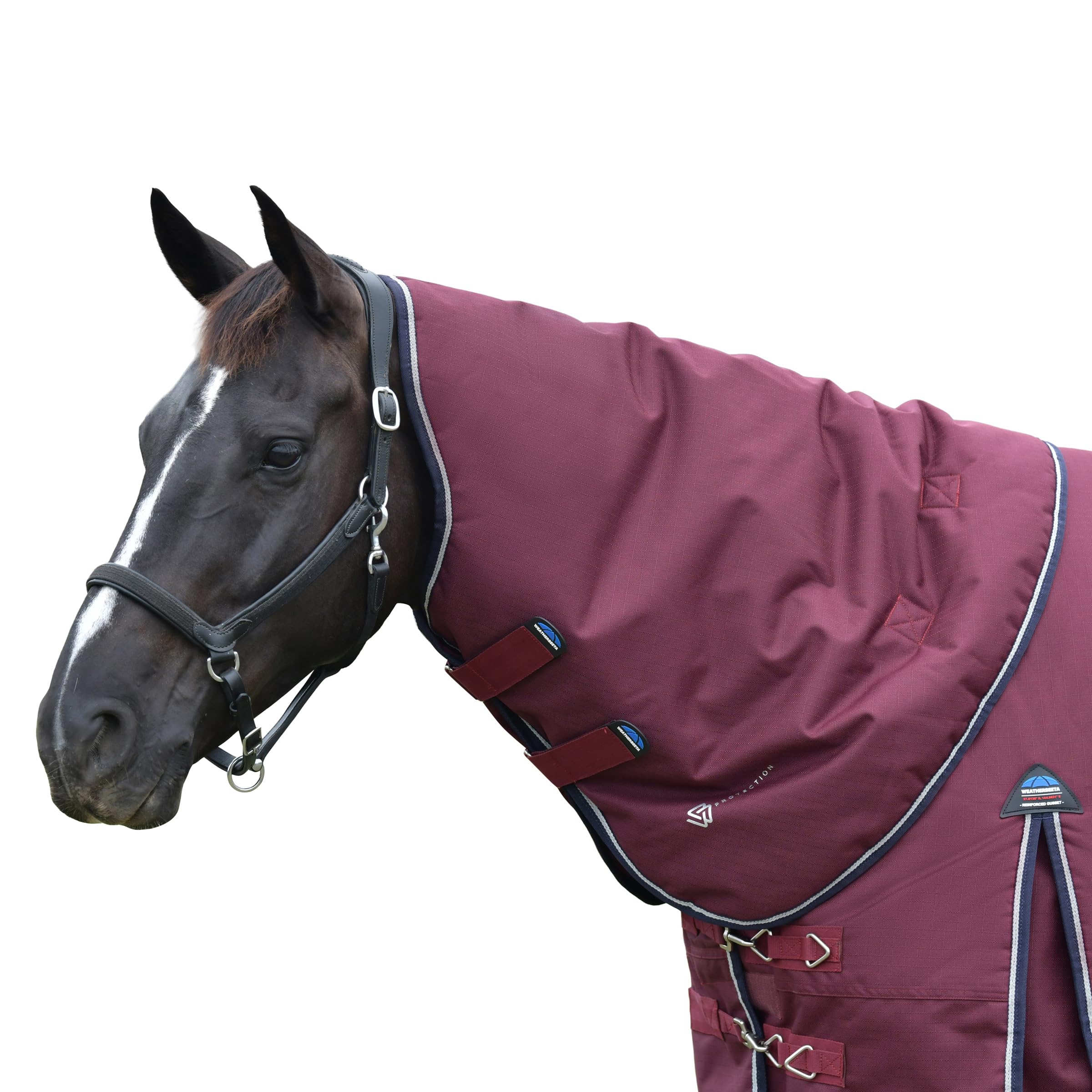 WeatherBeeta ComFiTec Essential Turnout Neck Cover 220g, Burgundy/Navy, Large — image 1