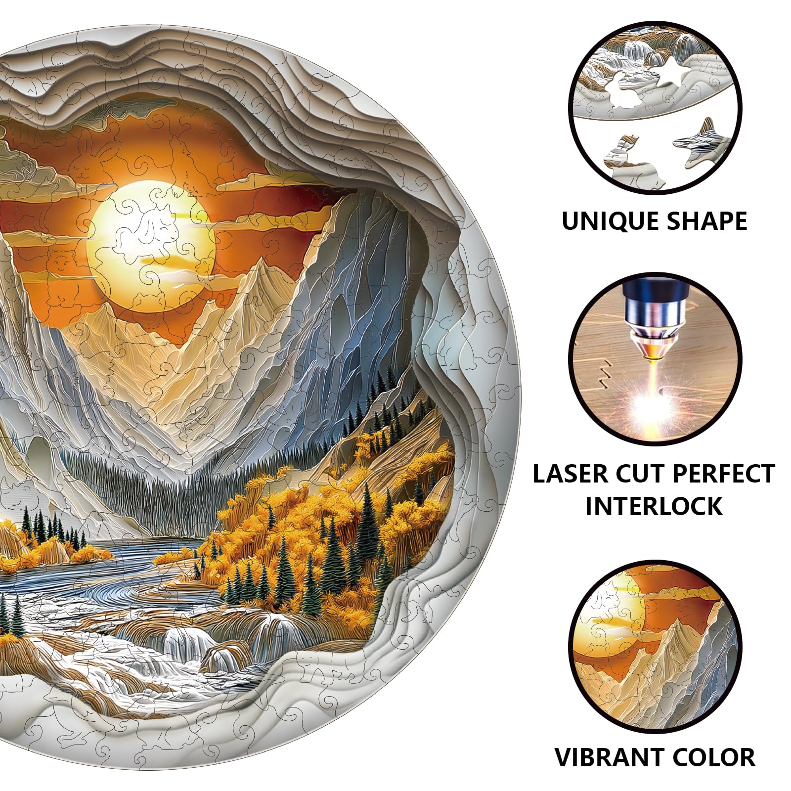 GLOBLELAND Holzpuzzle Erwachsene 200 Teile Holzpuzzles 3D Höhlen