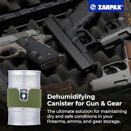 Miniatura 4 de Paquete de 2 recipientes desecantes de 7 onzas para pistolas seguras  Recipientes deshumidificadores reutilizables seguros para pistolas, recipiente