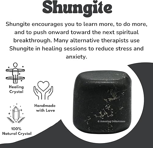 Miniatura 3 de Cristales de Shungite y piedras curativas en rodado, piedras preciosas de shungita de 1 onza, piedras curativas naturales para equilibrio