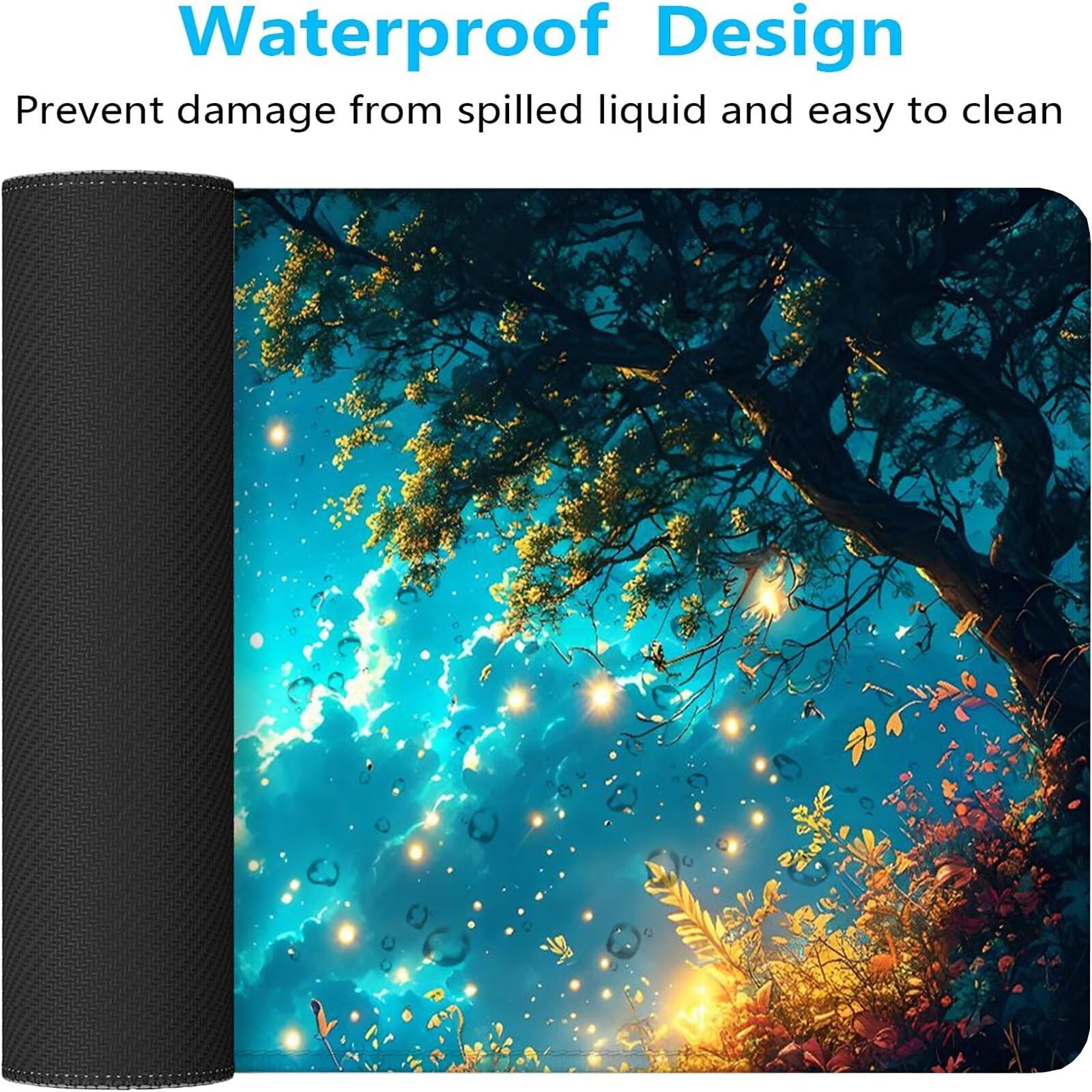 Blu Tappetino Mouse Gaming,Tappetino Mouse XXL 1200 x 500 mm,Tappetino Mouse Cacciatore di sogni,Mouse Pad con Base Antiscivolo,Bordi Cuciti Mousepad,Tappetino Mouse Gaming di Alta Precisione S-514