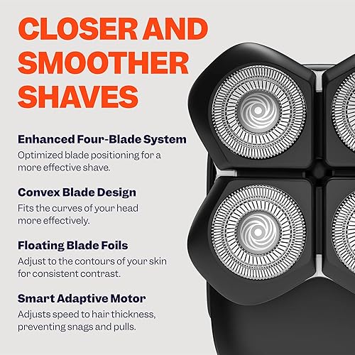 Miniatura 4 de Freebird FlexSeries Pro - Afeitadora eléctrica de cabeza y cuerpo para hombre, inalámbrica, recargable, húmedoseco, calvo, cabeza calva e ingle,