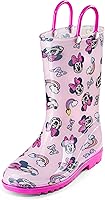 Vista 1 de Disney Minnie Mouse - Botas de lluvia de PVC para niñas, ligeras e impermeables, con asa fácil de poner, para niños pequeños y pequeños, color rosa