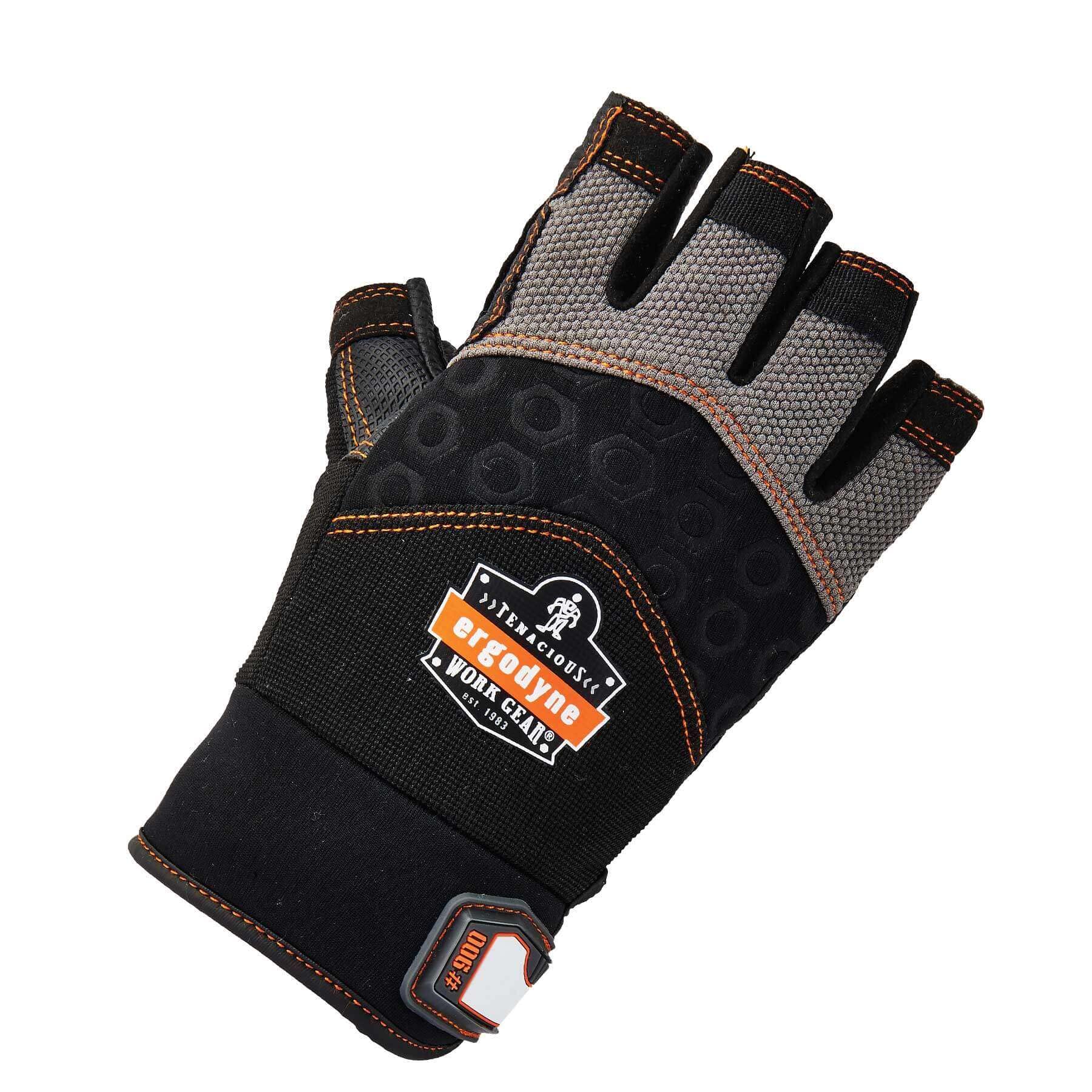 Ergodyne ProFlex 900 Gants d'impact demi-doigts Noir 900 L
