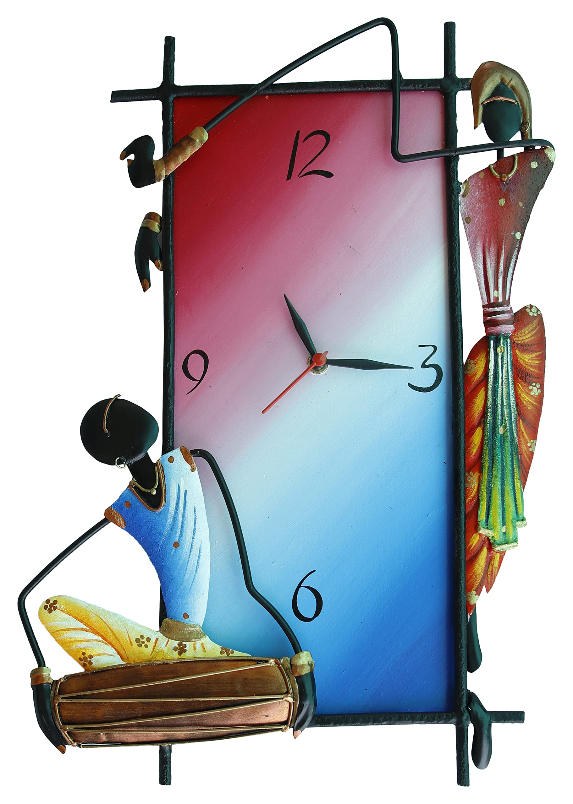 Mauli Handicraft Handmade Iron Decorative Abstract Couple Wall Clock Wall Hangings (12 cm x 18 cm x 1 cm)