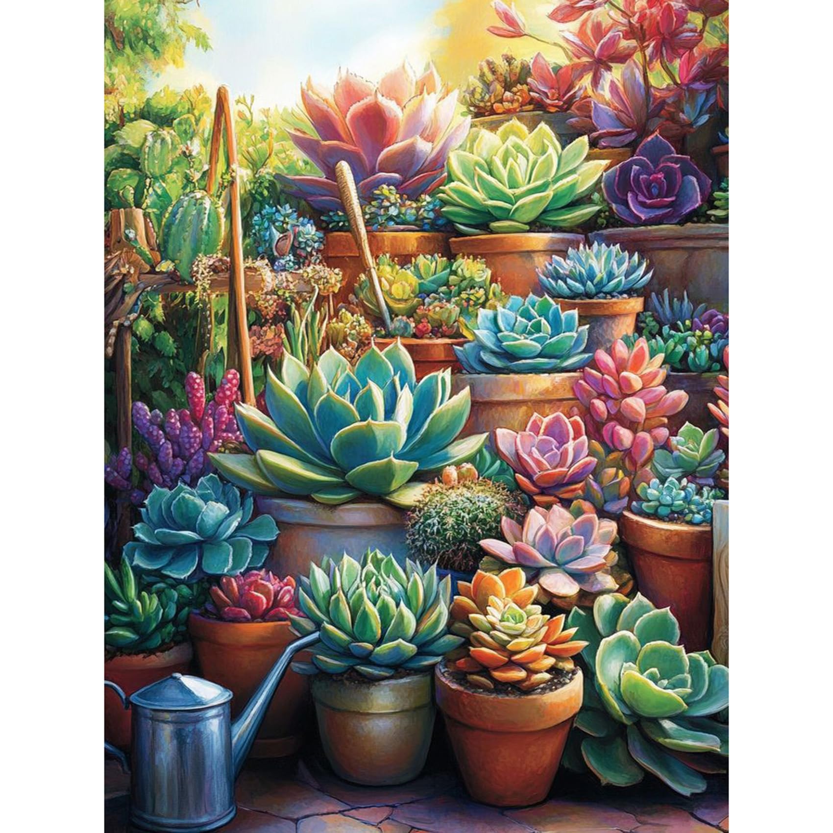 JAKI Succulents Diamond Painting Kits for Adults Beginners-Succulents Plant Diamond Art Kit for Adults,Gem Art Kits for Gift Home Wall Decor(12x16inch)