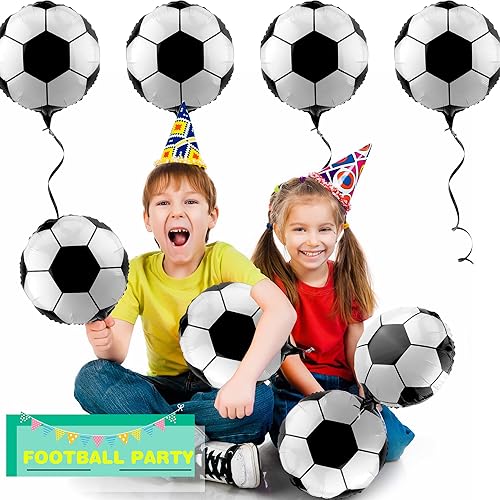 Miniatura 5 de Paquete de 30 globos de fútbol de 18 pulgadas, globos de papel de aluminio, globos de bola de fútbol, globos de helio para fútbol, fiesta temática