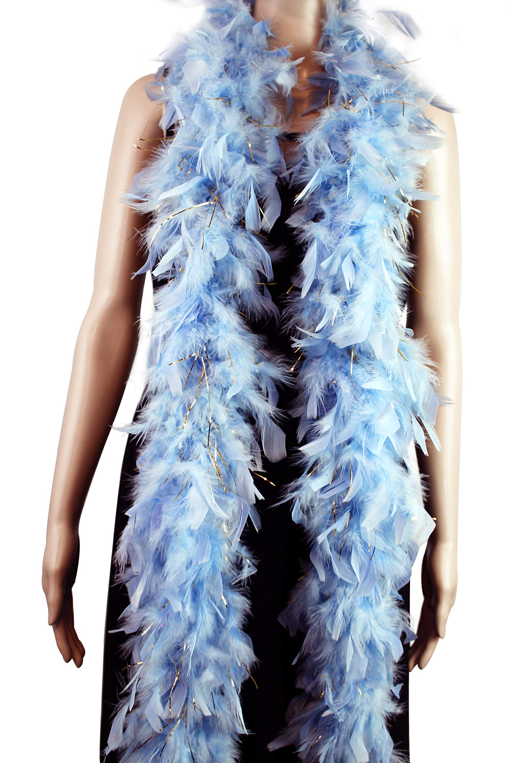 Flydreamfeathers60 Gram, 2 yards Long Chandelle Feather Boa Great for Party, Wedding, Halloween Costume, Christmas Tree, Decoration