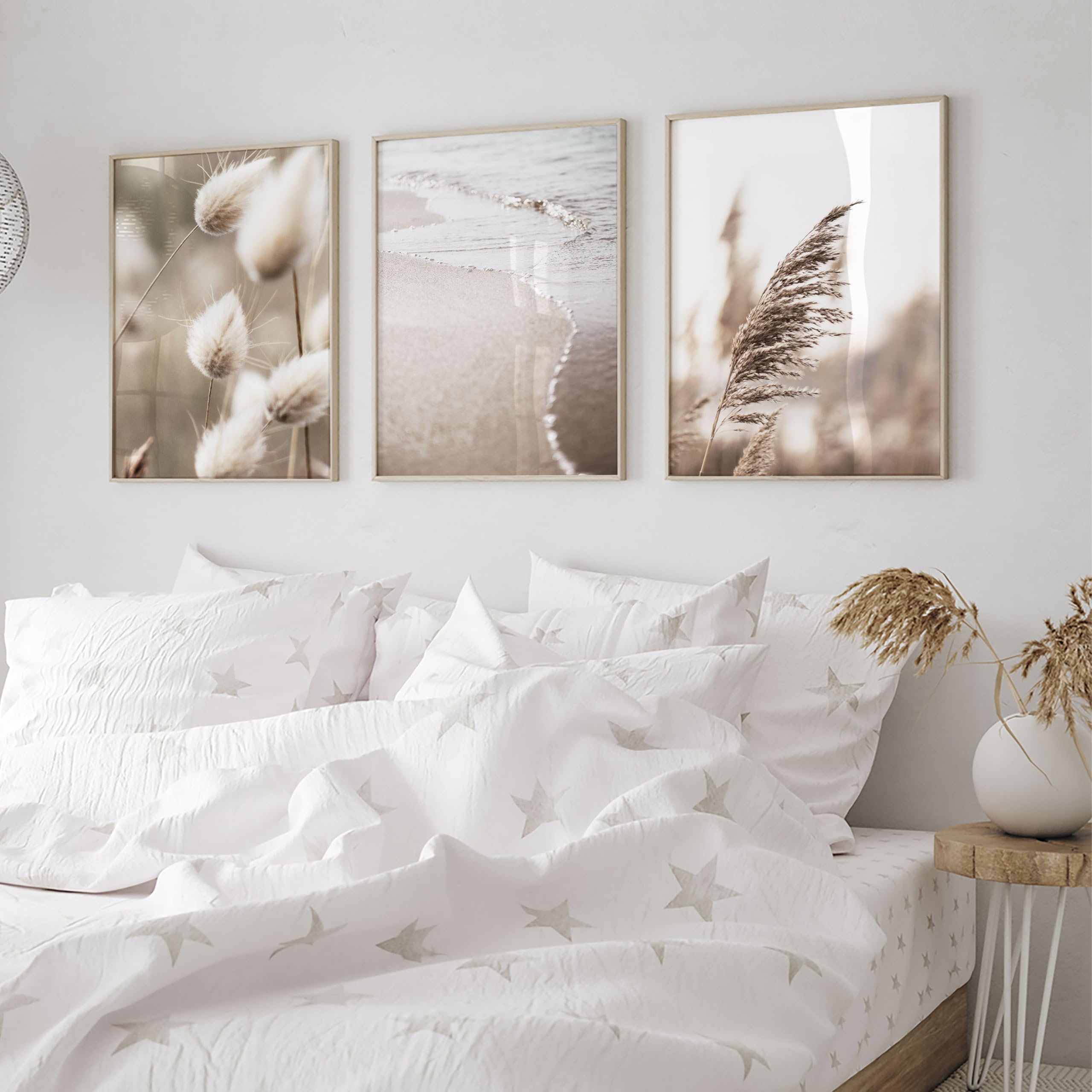 LUMASOUL Set di 3 Poster Senza Cornice - 21 x 30 cm - Motivo Boho - Decorazione per Interni - Decorazione da Parete per Soggiorno e Camera da Letto - Stampe Artistiche Estetiche