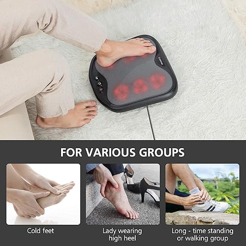 Miniatura 8 de COMFIER Shiatsu - Masajeador de pies con calefacción, masajeador de pies y espalda con calor, calentador de pies calentado, masajeador de pies para