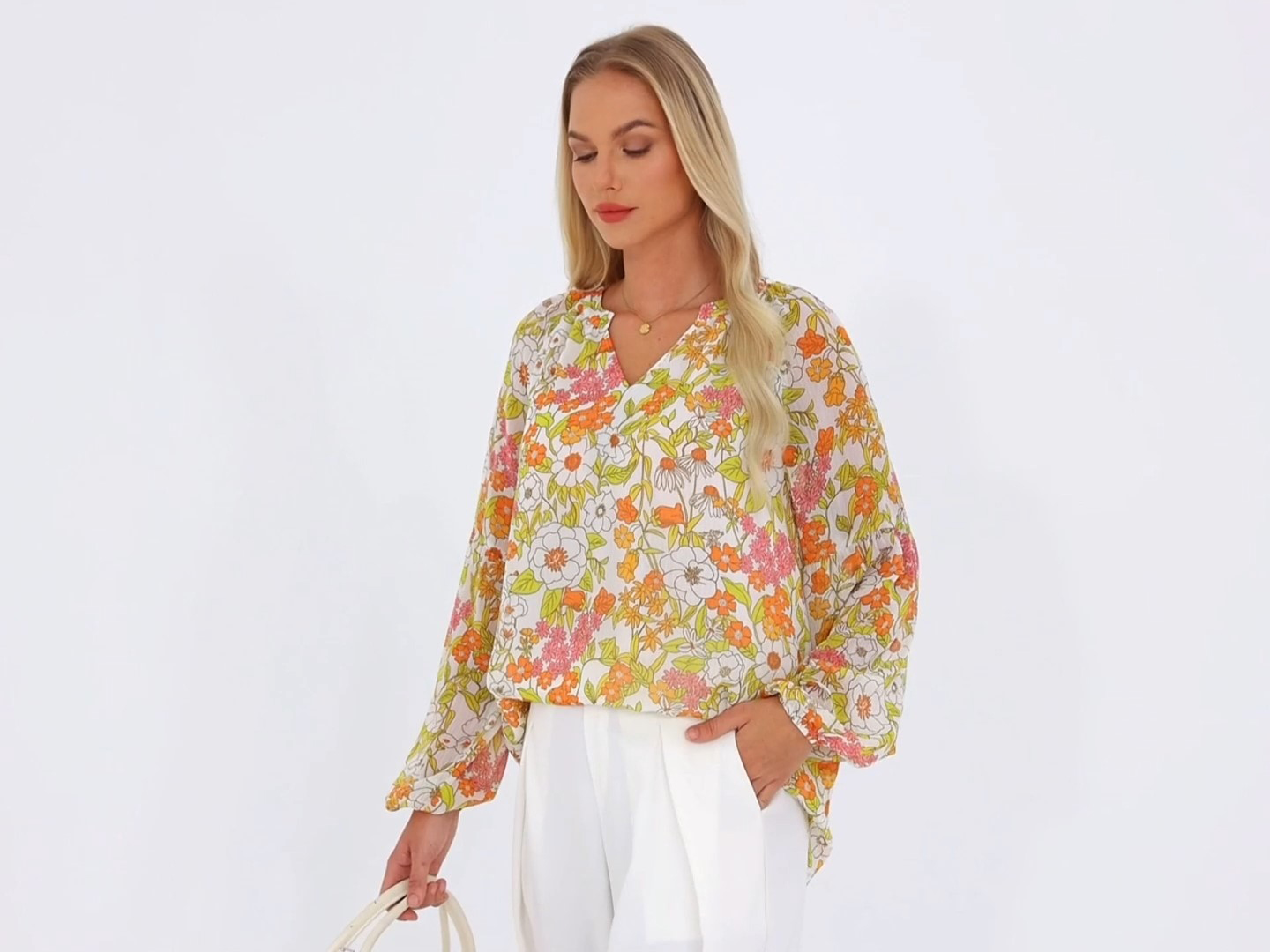 BTFBM Women Casual Boho Blouse Dressy Floral Puff Long