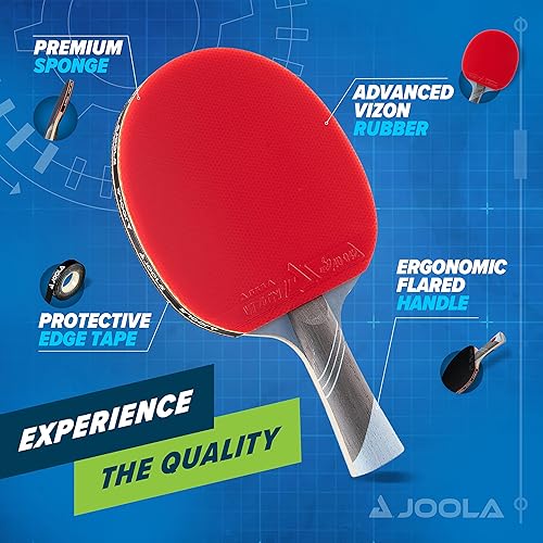 Miniatura 9 de JOOLA Omega Speed - Raqueta de tenis de mesa para entrenamiento avanzado con mango acampanado - Paddle de ping pong a nivel de torneo con goma de
